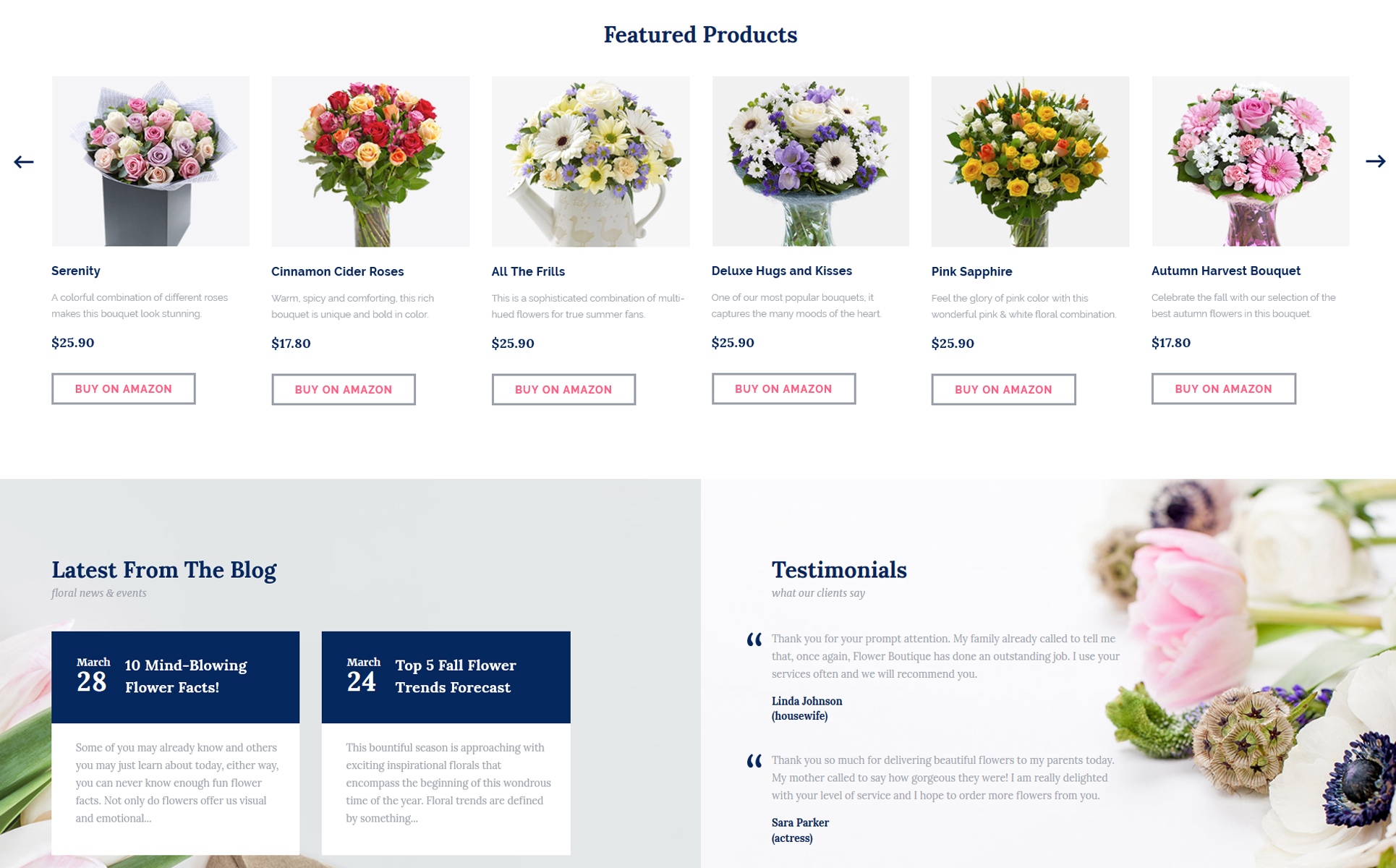 花卉花店类HTML5网站模板