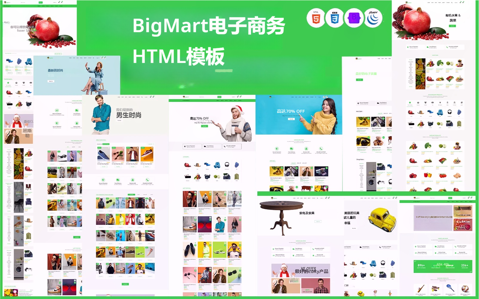 多功能多品类电商HTML网站模板