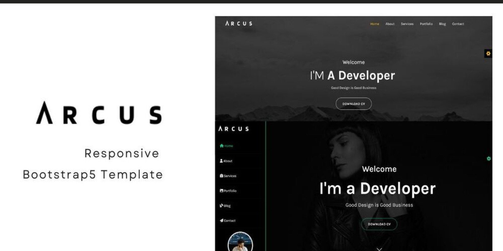 Bootstrap 个人博客个人主页 HTML 模版 Arcus